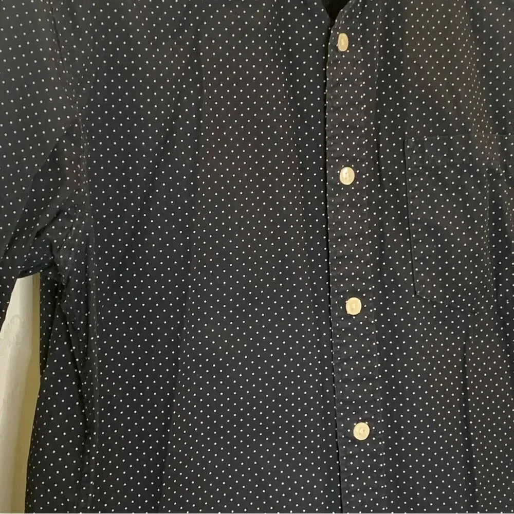 J Crew Navy Polka Dot Button Down Shirt Size Small